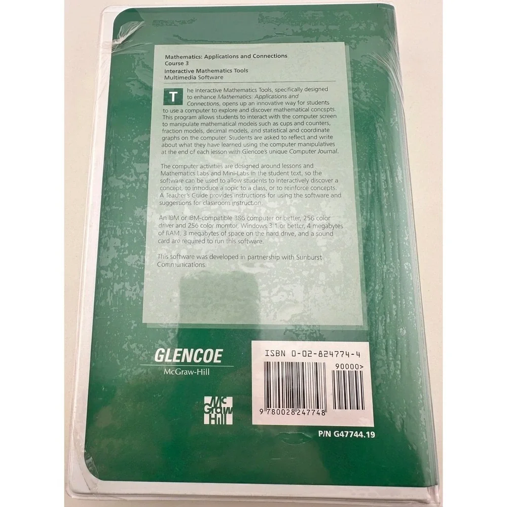 Glencoe Interactive Mathematics Tools Course 1 2 3‎ Windows Set 3 CD-ROM